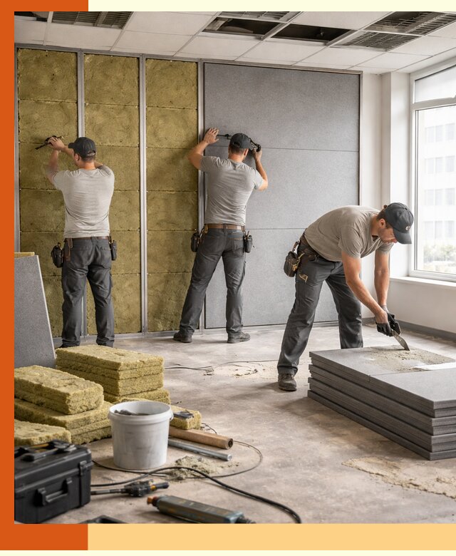 Профессиональная шумоизоляция офисов в отрадном для комфорта сотрудников